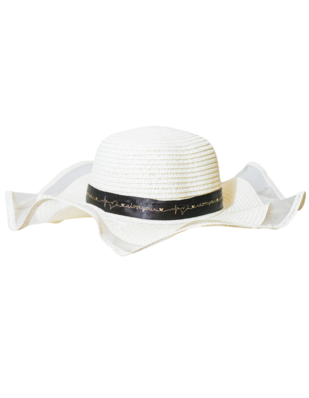 網紗波浪草編帽