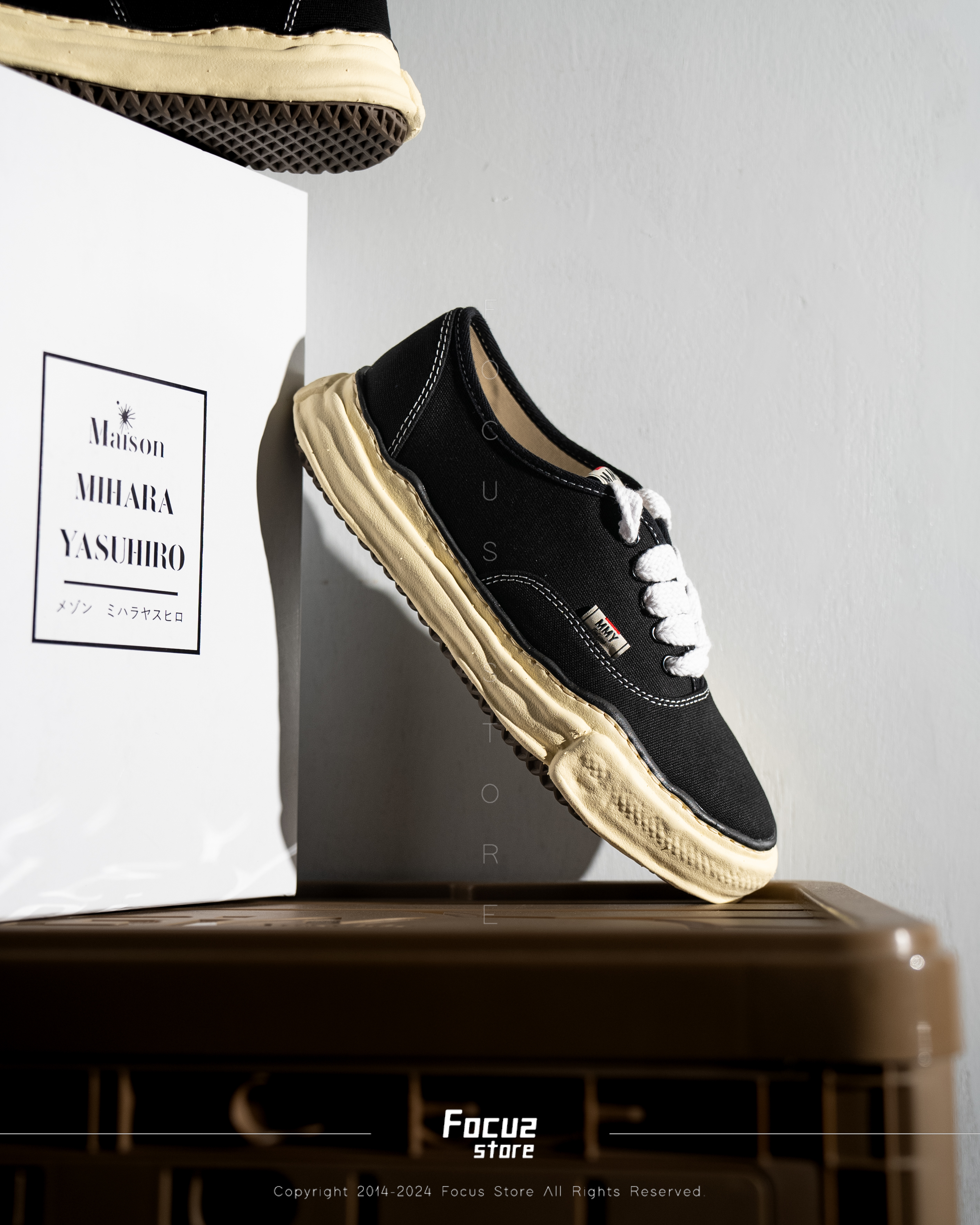 【Focus Store】現貨秒發 Maison Mihara Yasuhiro Baker OG Sole Vintage Canvas Low "Black" 黑色 奶油底 三原康裕 MMY A09FW735