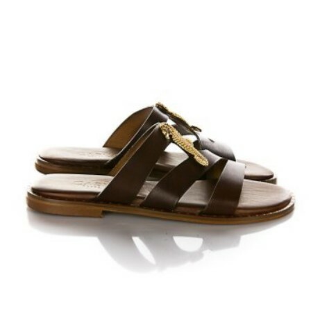 1CY0526-148 CARYATIS 全皮希臘製女神涼鞋啡色 #6279 (S-EU-E)