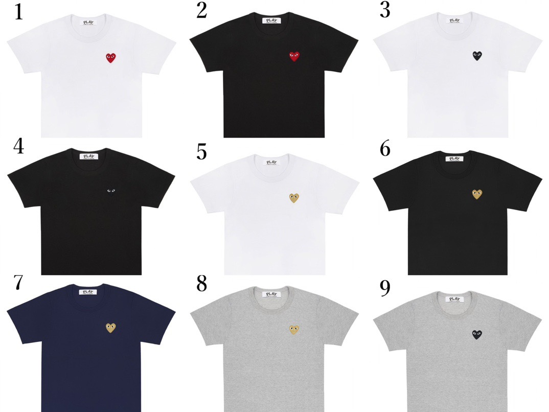 日系Pla*y 情侶心心刺繡tee- 2400937