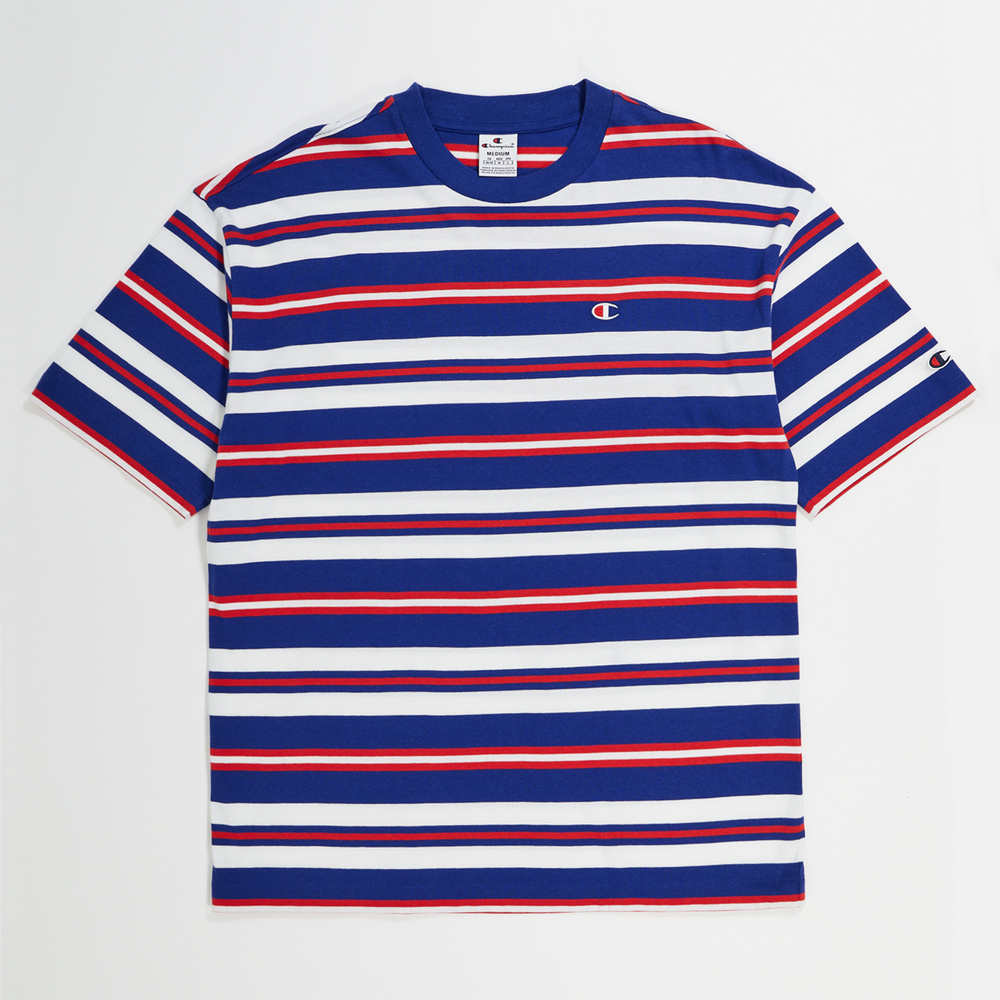 男款-ROCHESTER 復古條紋學院短TEE-藍色（219854-BS559）