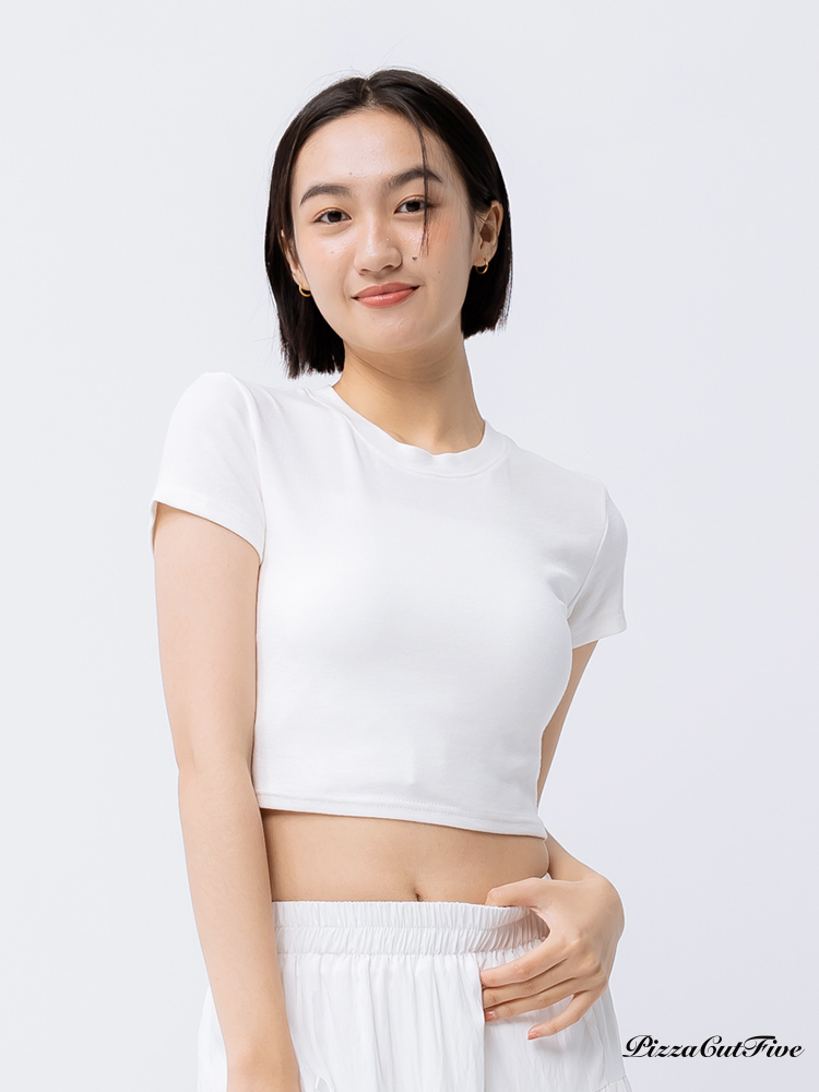 [SALE]短版素色圓領短袖上衣 PizzaCutFive PCF241404006