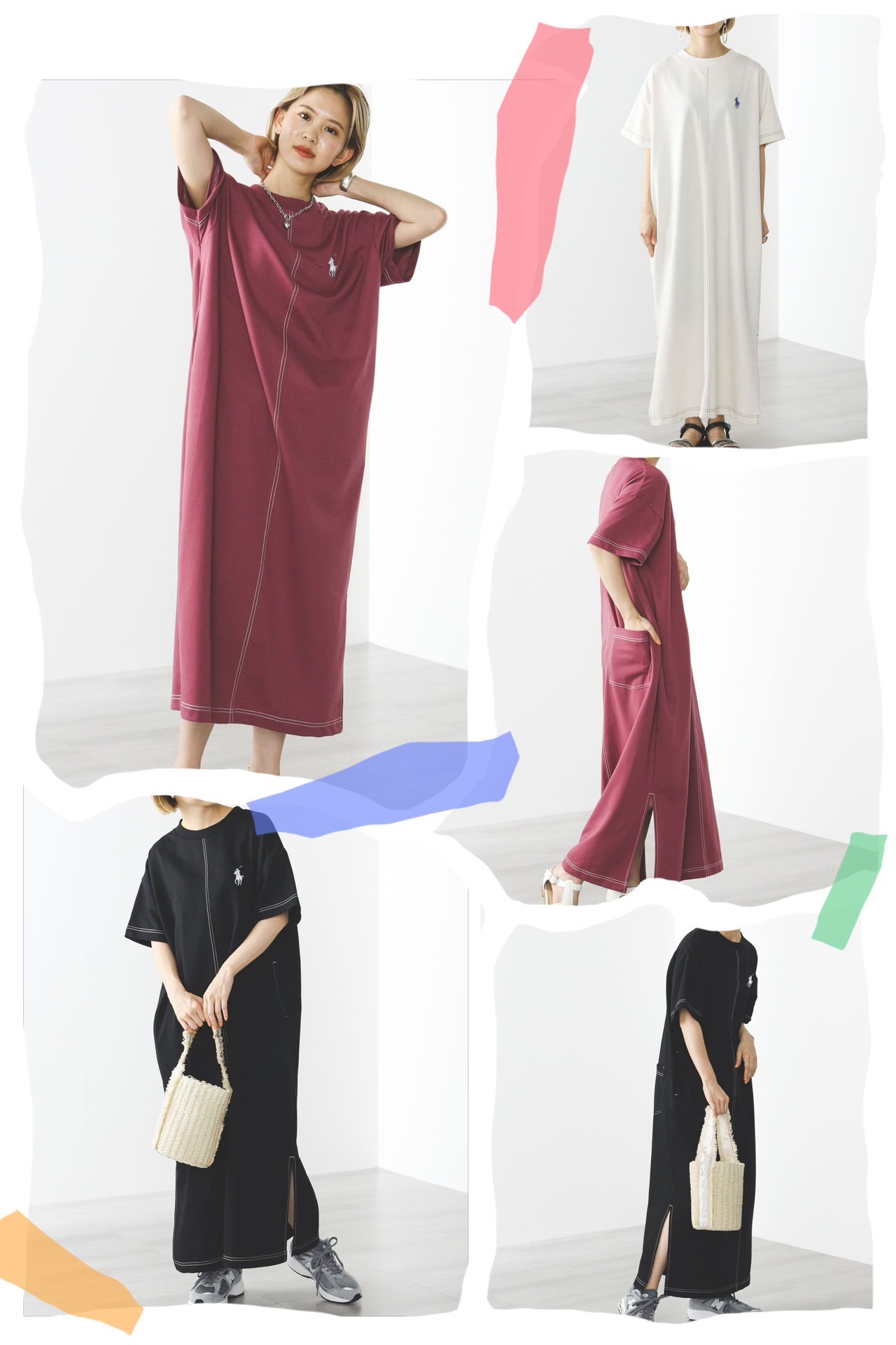 Pol*o 後袋接拼長裙 - 2400940