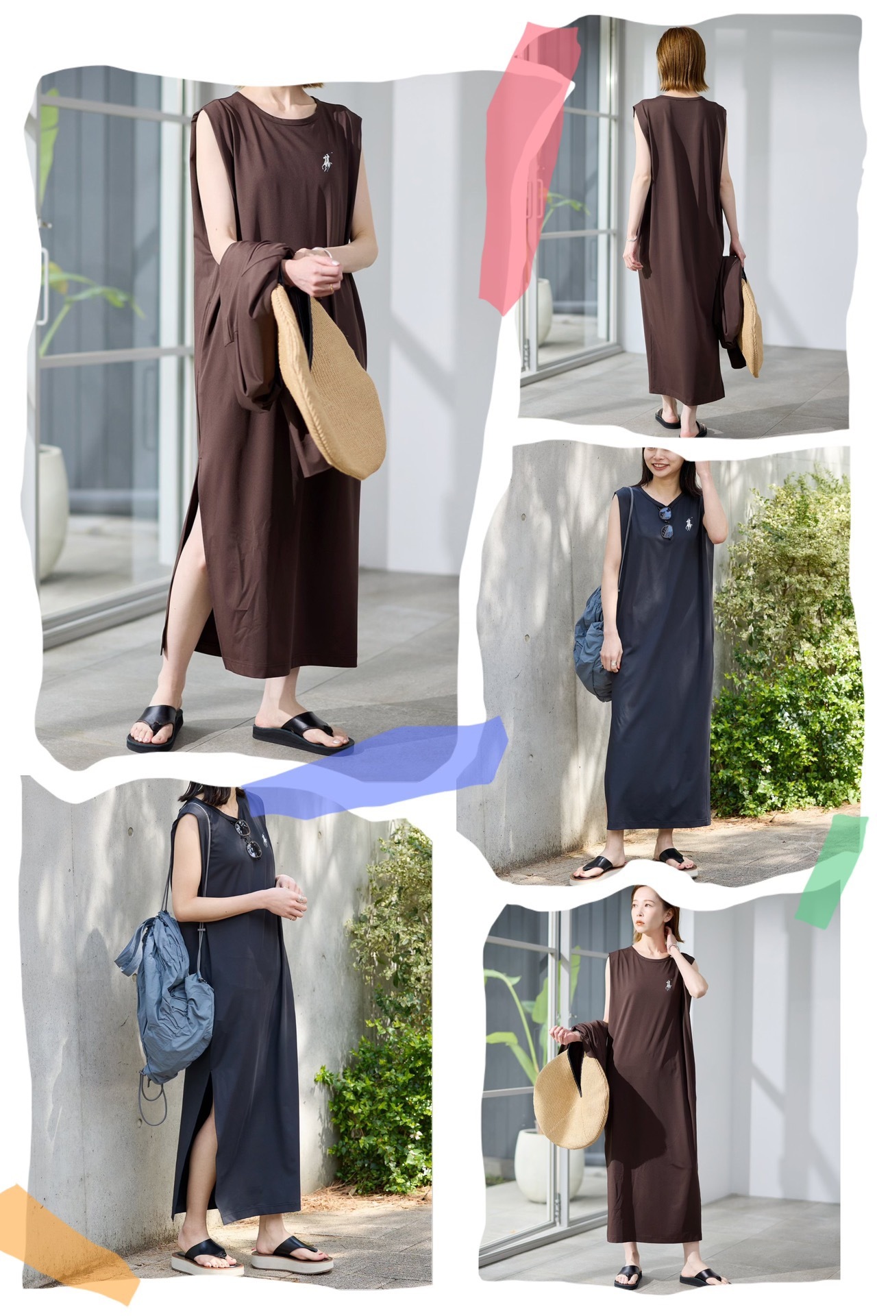 Pol*o 背心側開叉長裙 - 2400941