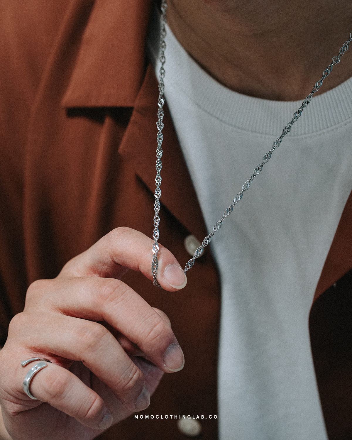 #現貨 (ACCN584) 鋼項鍊 高級感螺旋紋項鍊