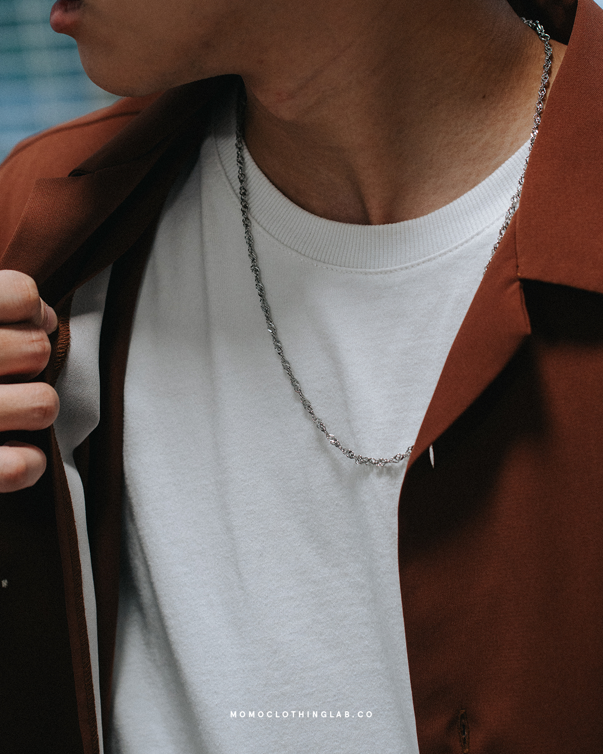 #現貨 (ACCN584) 鋼項鍊 高級感螺旋紋項鍊