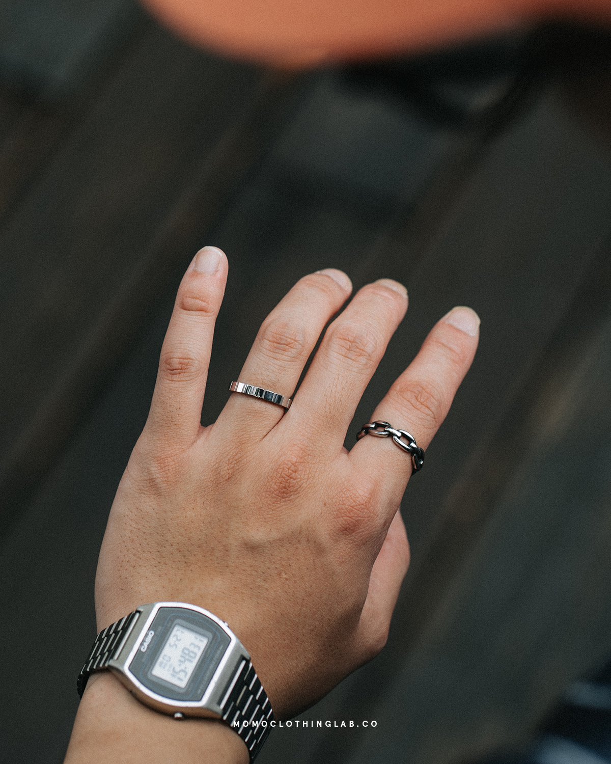 #現貨 (ACCR112) 正韓鋼戒 亮面直痕方格戒