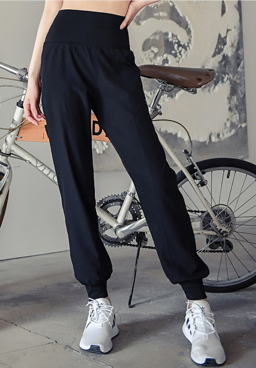 輕薄透寬鬆瑜伽高腰運動長褲