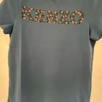 [S] KENZO WOMEN EGUSHI FLOWER CLASSIC T-SHIRT,BLUE, PFD52TS0434SC-69 (SK210)
