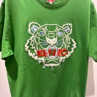 [S] KENZO BICOLOR TIGER RELAXED T-SHIRT,GREEN, PFD65TS0114SY-57 (SK215)