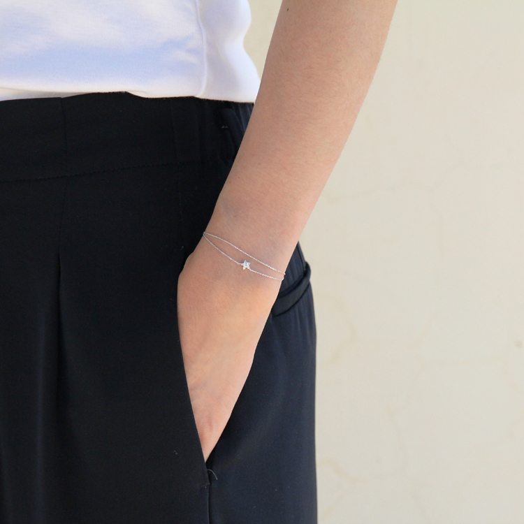 鑽石星星18K雙層手錬