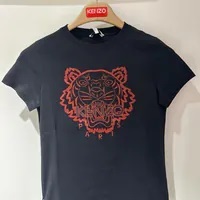 [S] KENZO TIGER EMBROIDERED T-SHIRT,NOIR, FB52TS8464SE-99 (SK220)