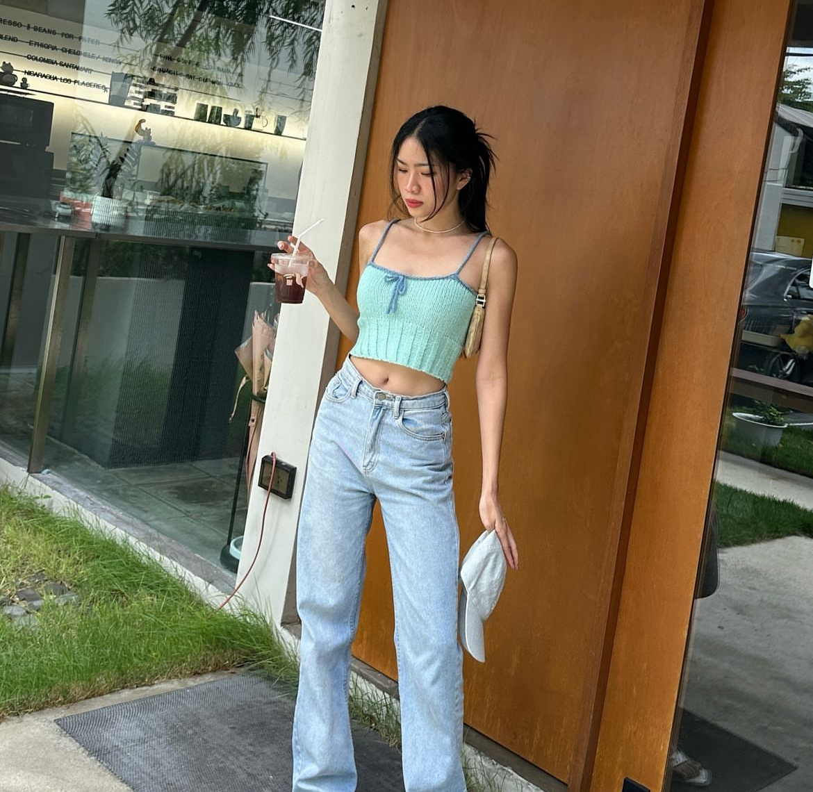 TH KNIT CROP SLEEVELESS (MINT)