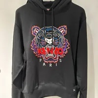 [S] KENZO WOMEN TIGER CLASSIC HOODIE,BLACK, PFD62SW8714MF-99J (SK237)