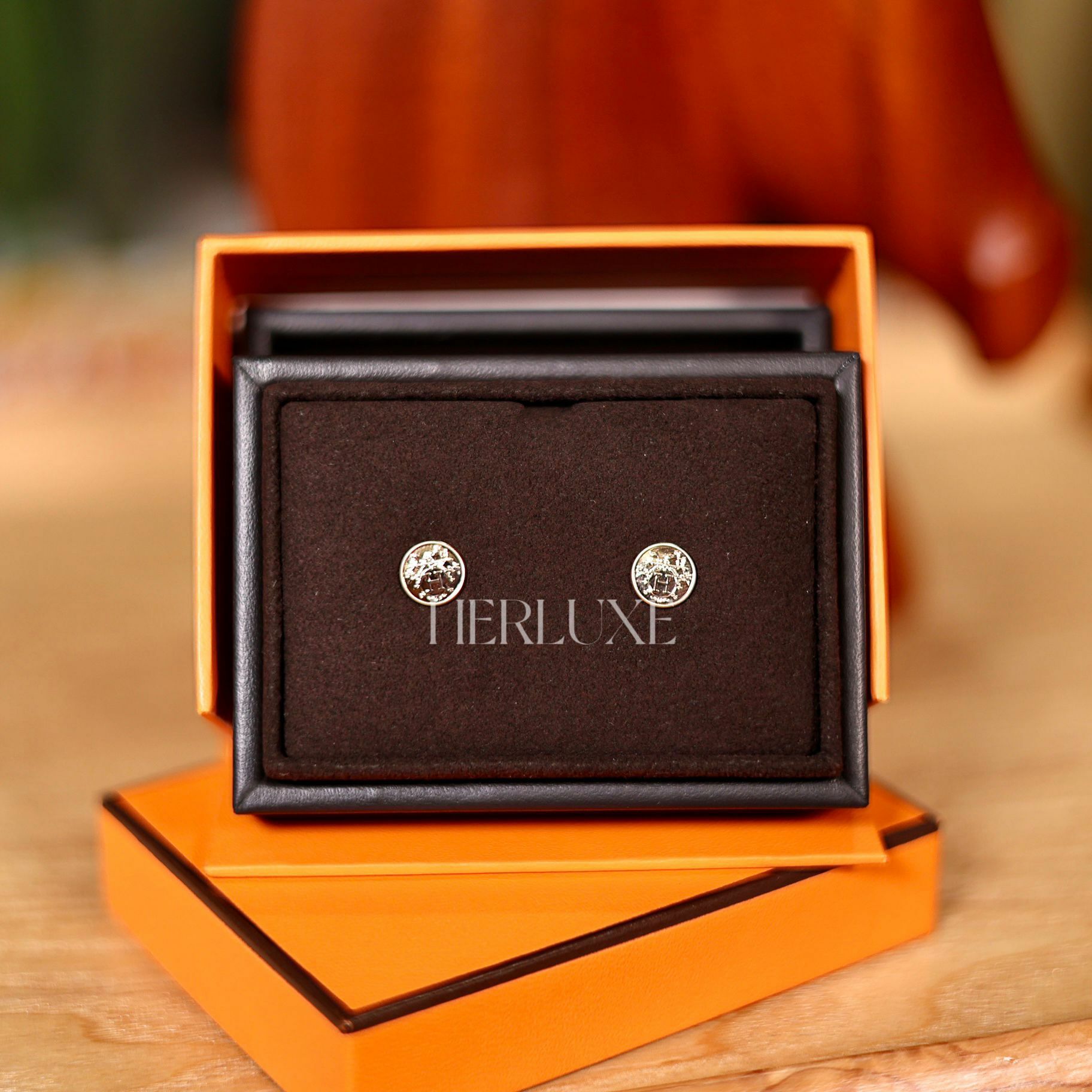 Ex libris earrings rose gold TPM
