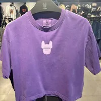 [S] LIFEWORK WOMEN SILHOUETTE LADOK PIGMENT CROP T-SHIRT,DEEP PURPLE, LW245TS796130 (SLW478)