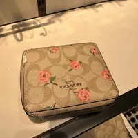 [S] COACH CR920 JEWELRY BOX IN SIGNATURE FLORAL,LIGHT KHAKI CHALK MULTI, 196395286157 (SCO767)