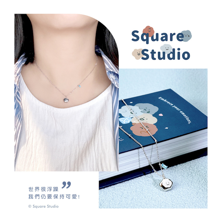 Square Studio方坊經典系列-喜寶晶鑽純銀項鍊