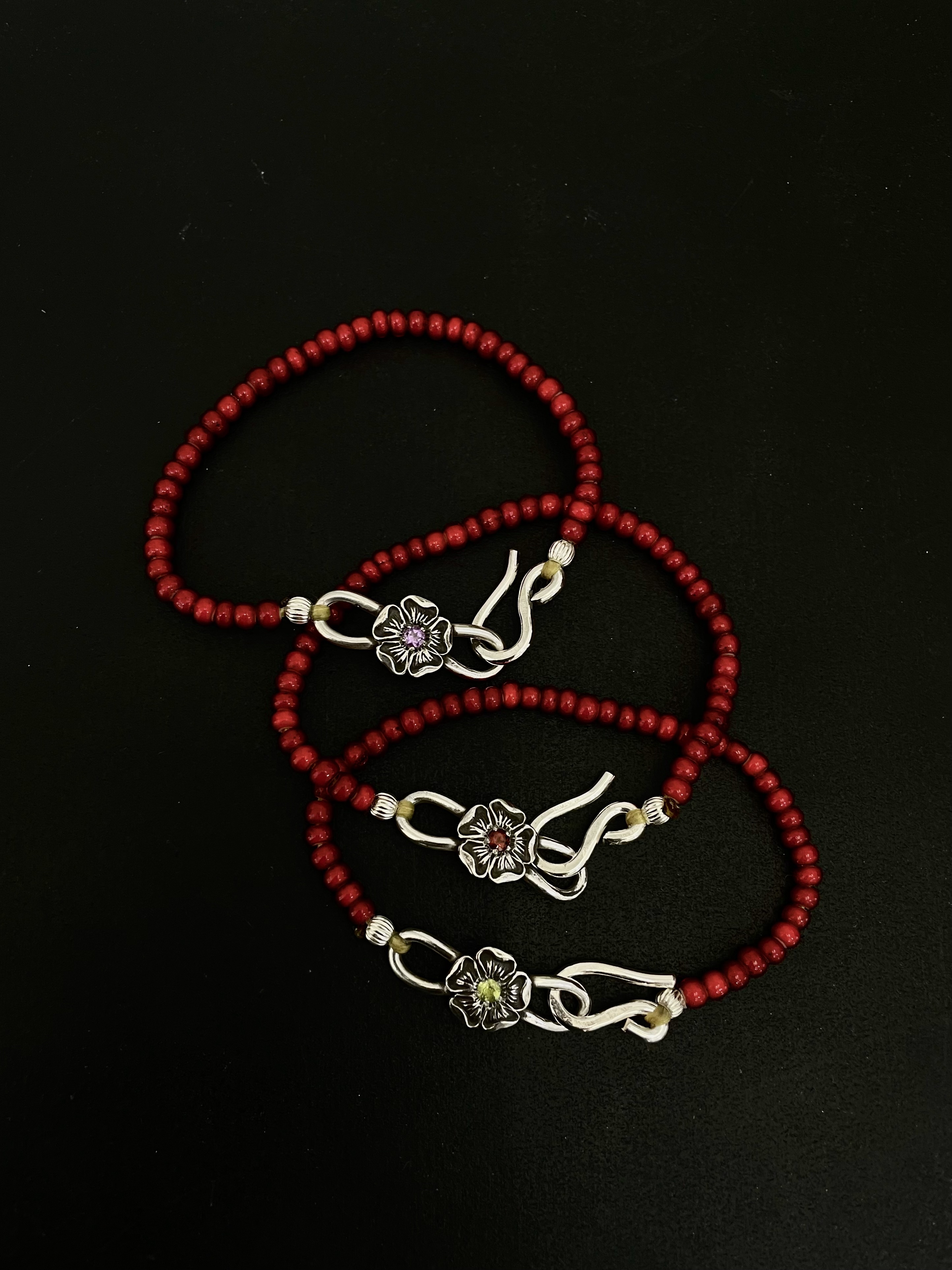 KS Love Rose White Heart Bracelet w/ stone