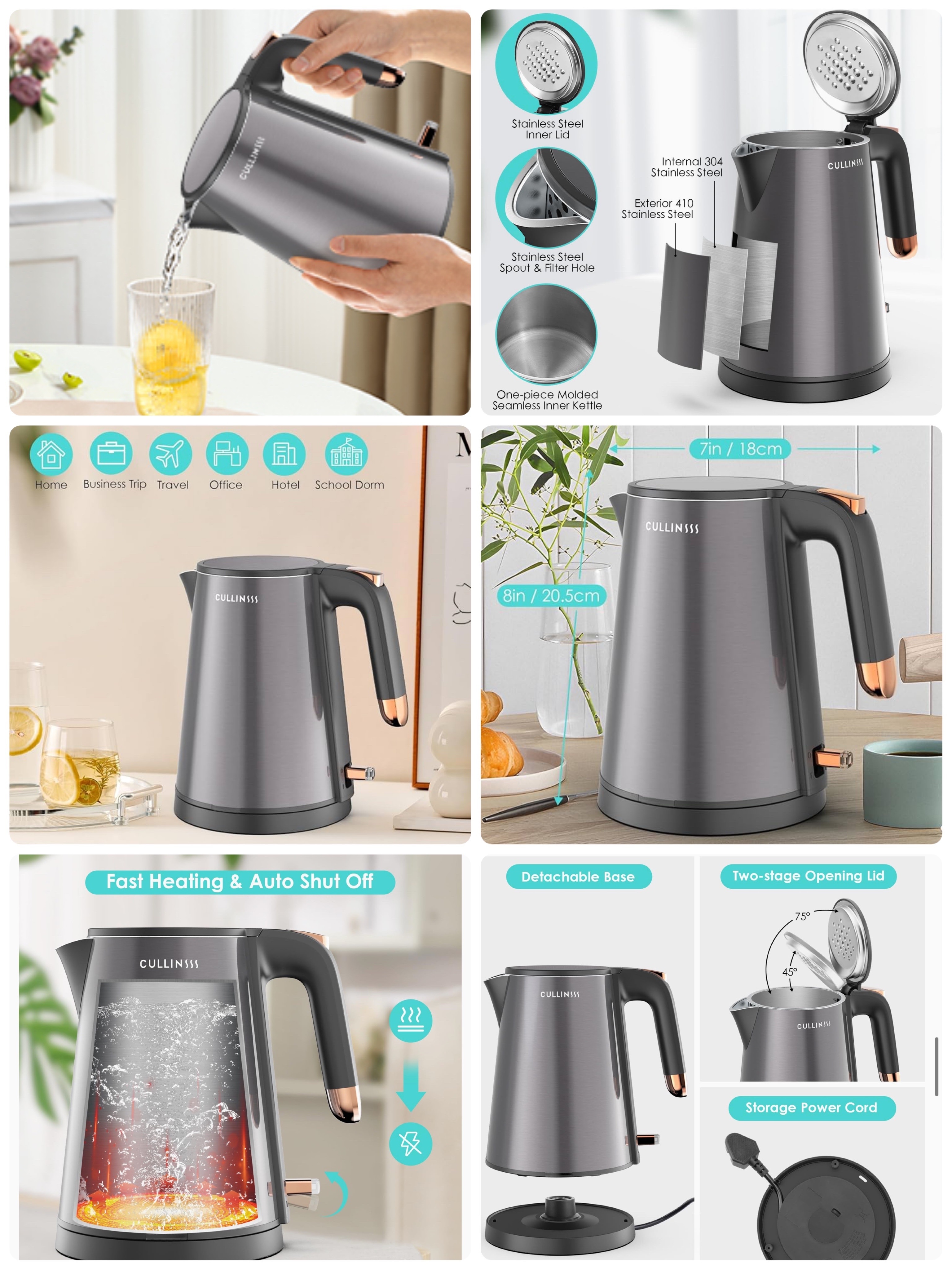 【現貨】 Cullinsss 電熱水壺 K060904 （1.0L）