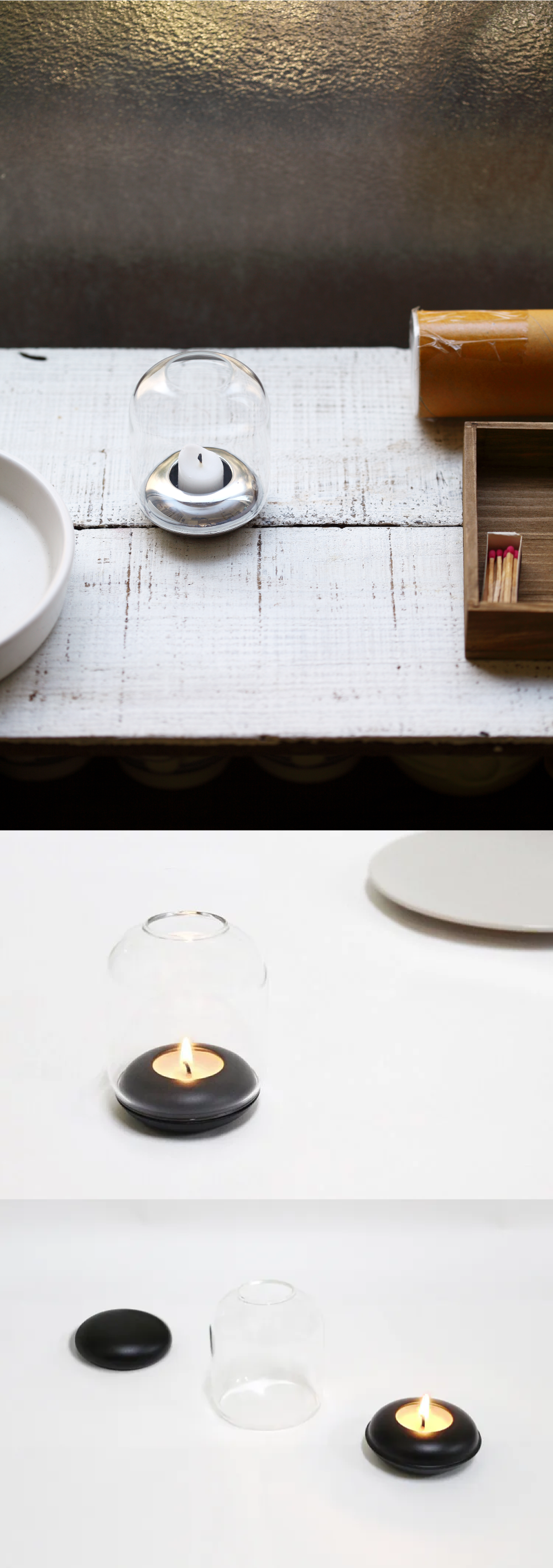 no.30-靜-防風燭台,透明的燈罩,簡約的外型適合擺放各處。實用又美觀。