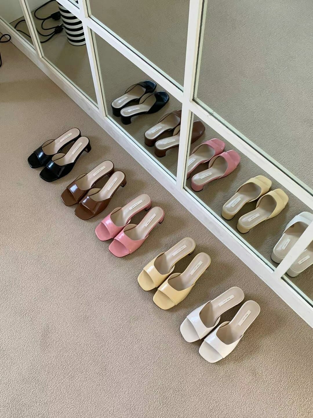 SC2722 優雅一字帶粗跟拖鞋