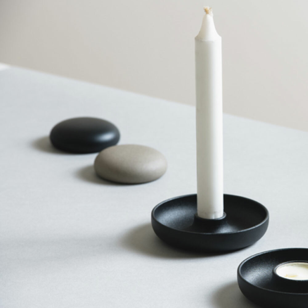 no.30-團-長蠟燭台，碟子狀燭台，鑄鋅工藝| 好萩家居精選家飾