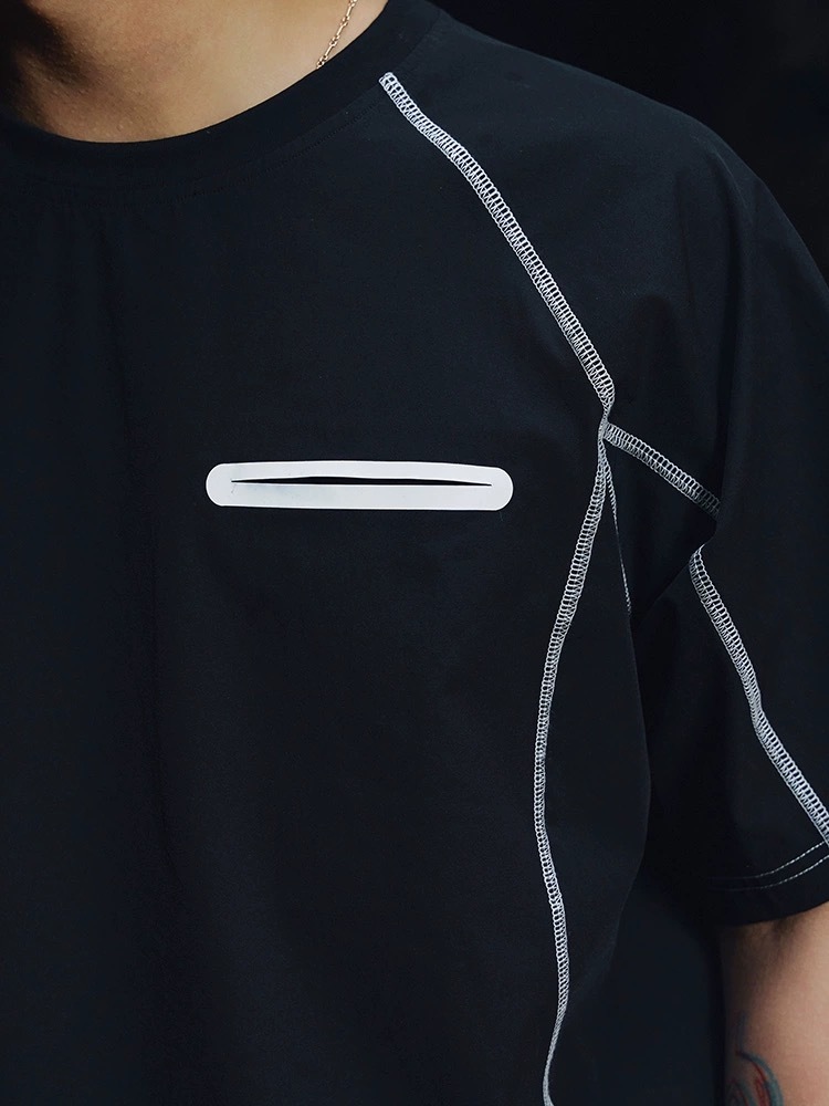 ENshadower隱蔽者 車線跡壓膠口袋短袖T卹夏