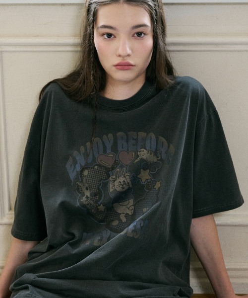 【CPGN STUDIO】Turtle Cooter Pigment Short Sleeve T-shirt CPGN STUDIO] Explore Bunny Pigment Short Sleeve T-S