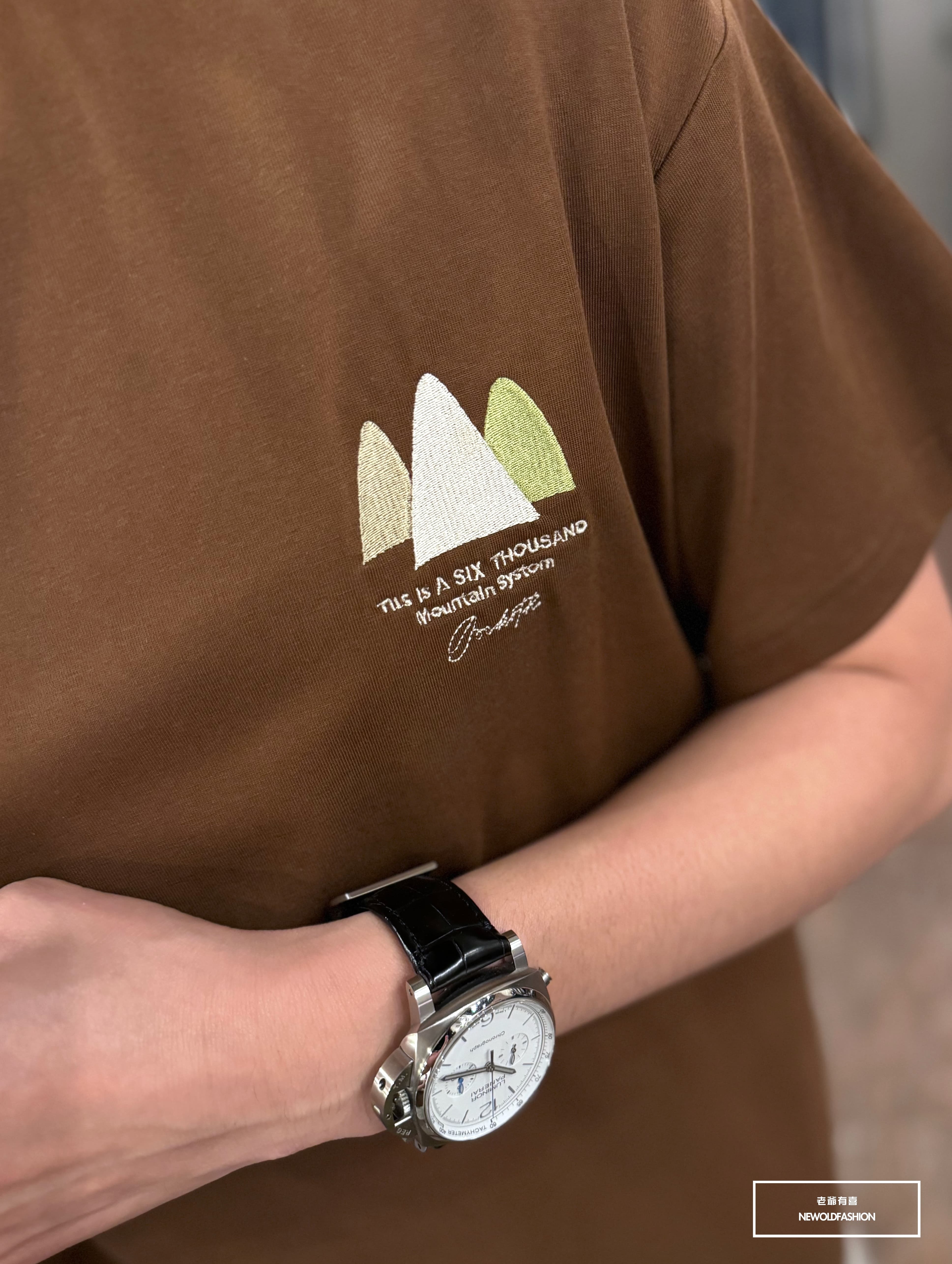 『新品上市』重磅Moreids刺繡小山短T(NOF2405S5003)-咖