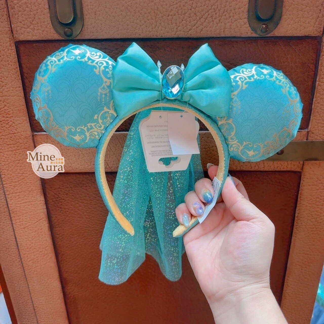 茉莉公主 Jasmine 亮鑽圖騰 蝴蝶結 頭紗設計 造型 髮圈 髮箍 阿拉丁 Aladdin -香港迪士尼樂園