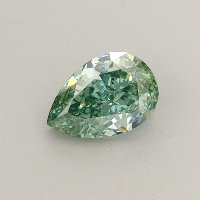 IGI 培育綠色梨形鑽石 0.50 F.V.GREEN BLUE VS2 VG G N