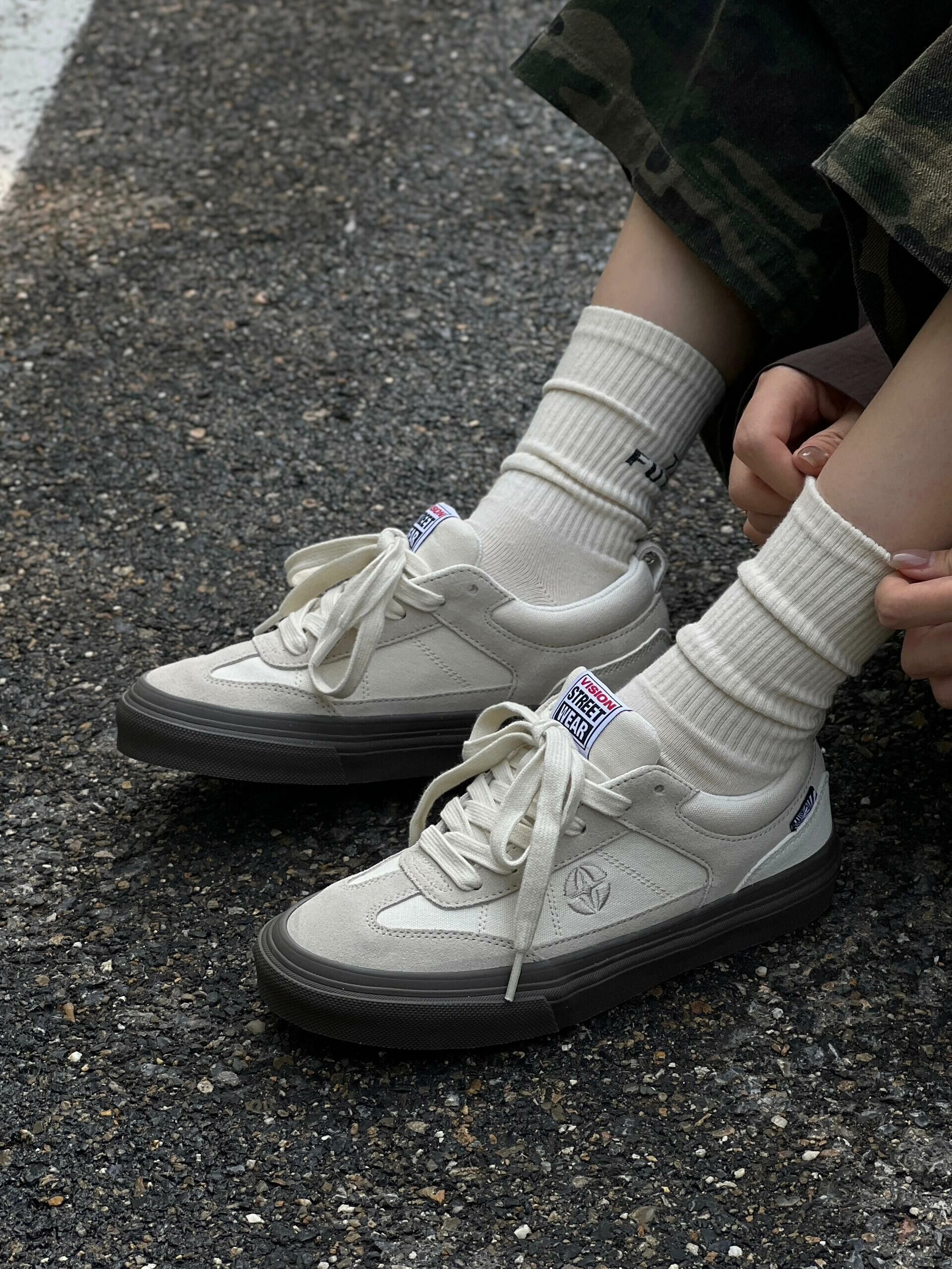 Vision Street Wear Chopper 美式街頭滑板鞋 象牙白 灰白色 麂皮 美式 復古 滑板鞋 穿搭 工裝