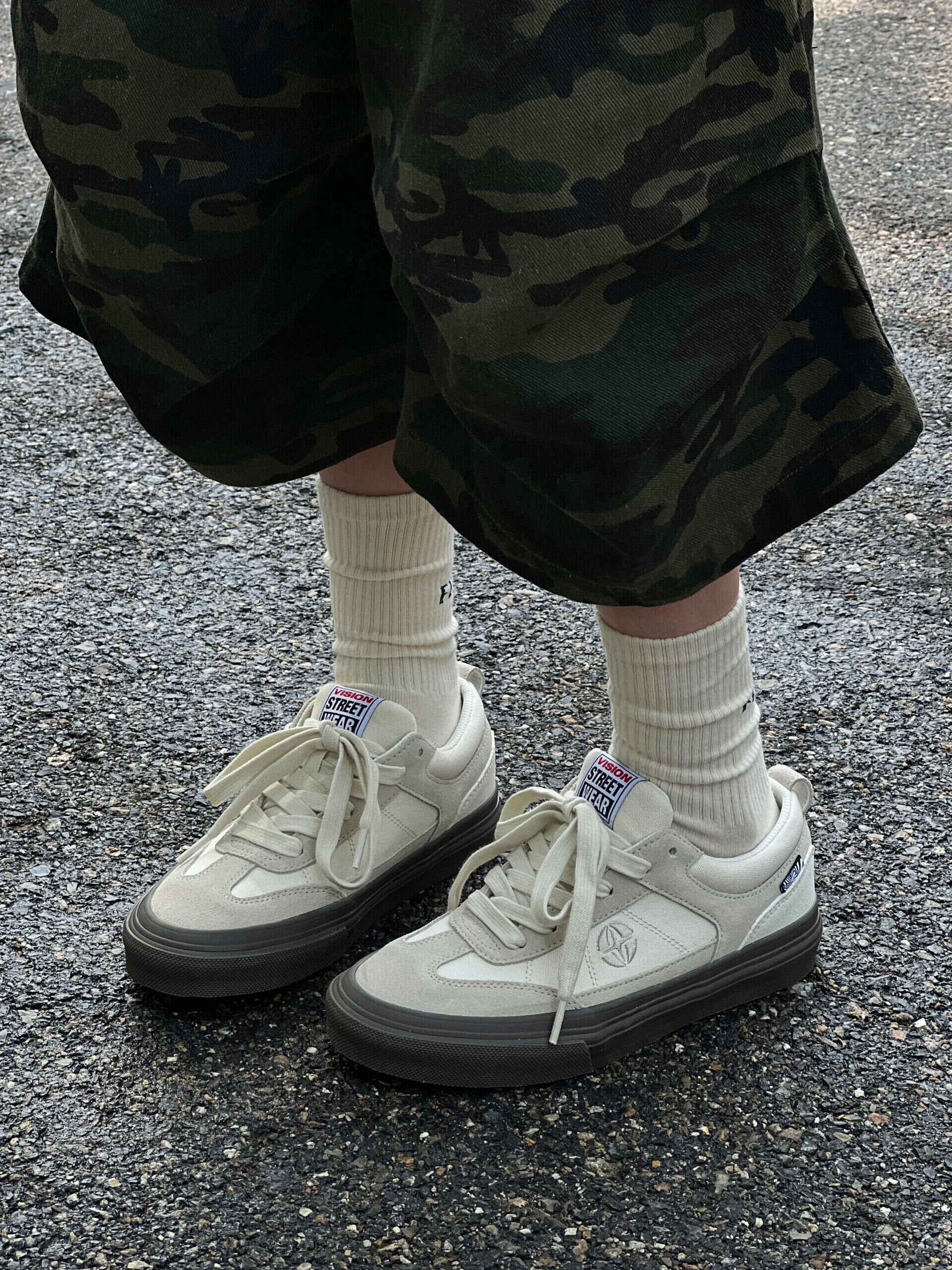 Vision Street Wear Chopper 美式街頭滑板鞋 象牙白 灰白色 麂皮 美式 復古 滑板鞋 穿搭 工裝