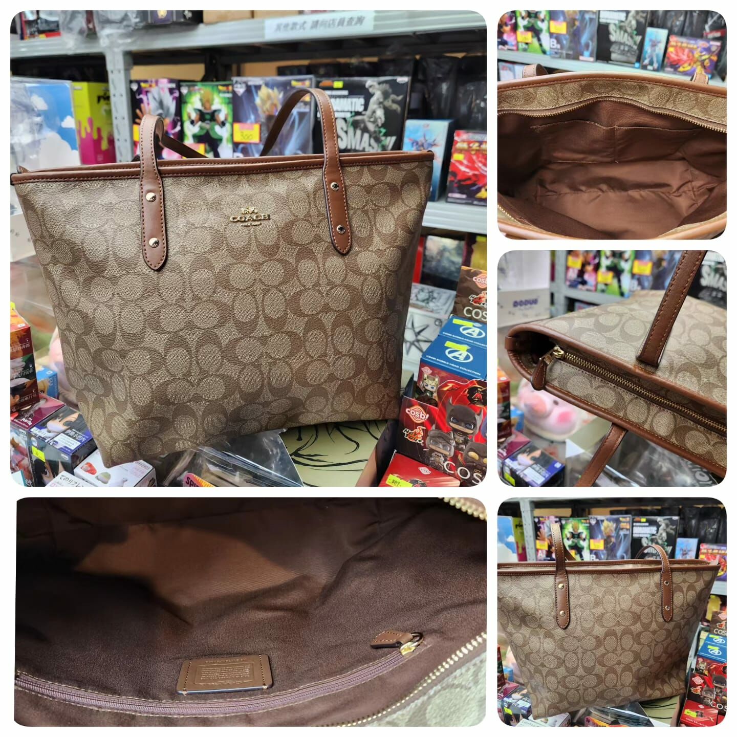 (日本直送）95% Coach 大 Size Zip Top Tote