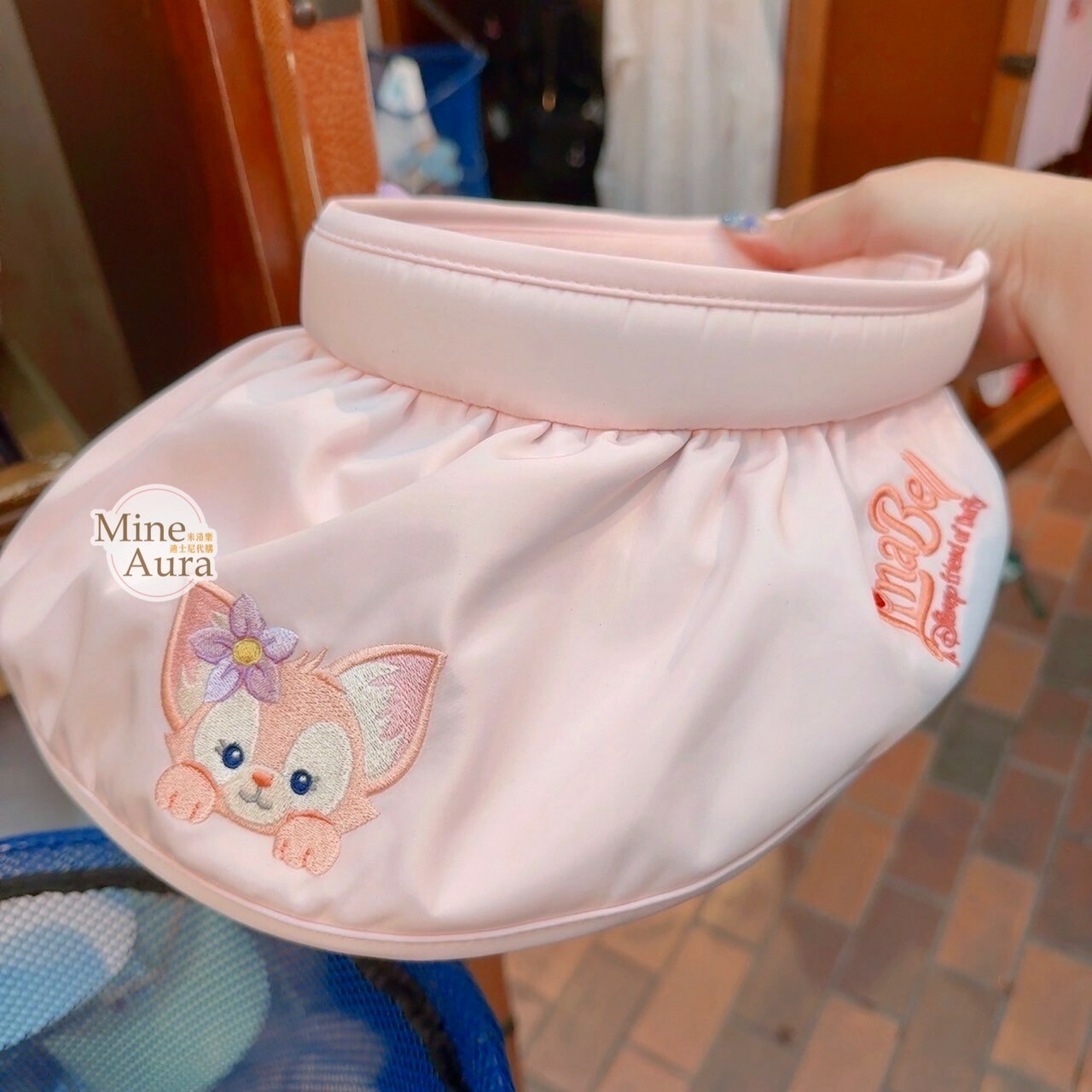 玲娜貝兒 Lina bell 刺繡大頭 紫色花朵造型 遮陽帽 帽子 -香港迪士尼樂園