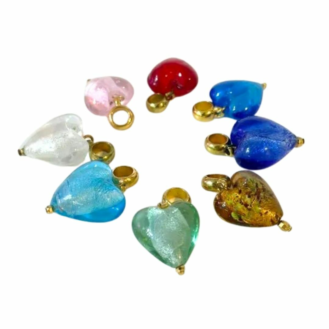 1MY0607-230 MAYOL 希臘全人手製飾品 玻璃心形吊飾 8 色 (A-EU-E)