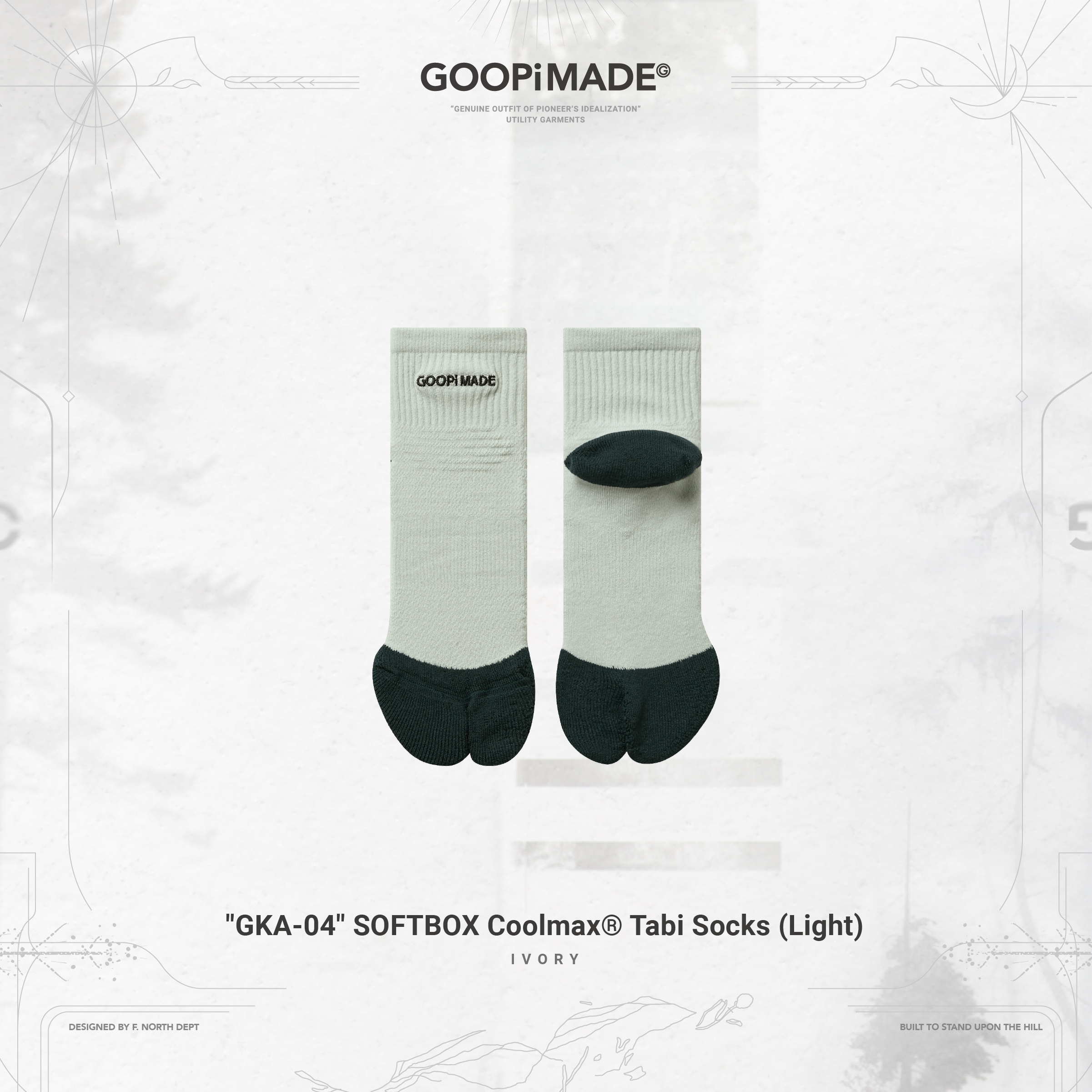 GKA-04” SOFTBOX Coolmax® Tabi Socks /Light - Ivory