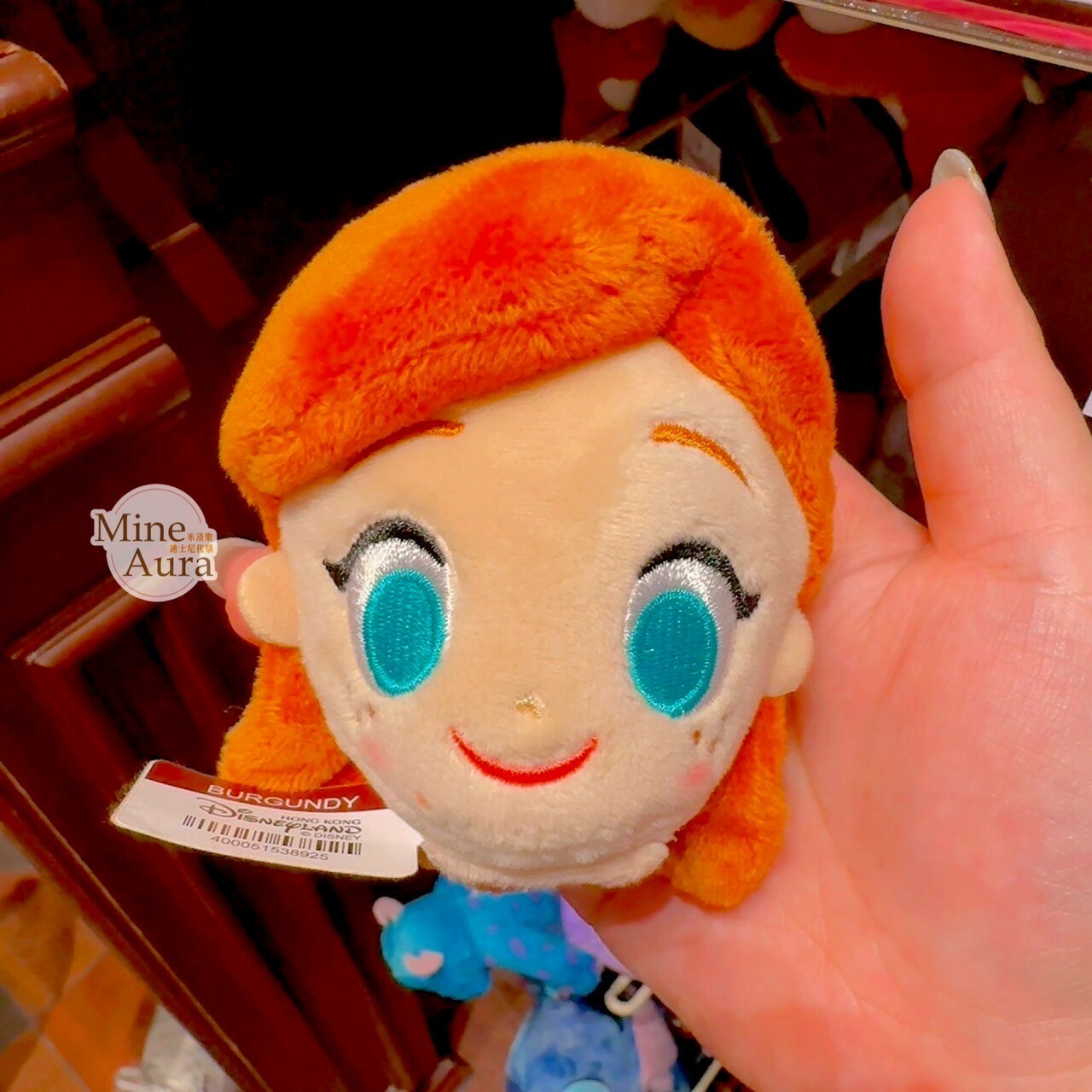 安娜Anna 大頭絨毛 迷你公仔 娃娃 (搭配個人客製髮圈用) 冰雪奇緣 Frozen -香港迪士尼樂園