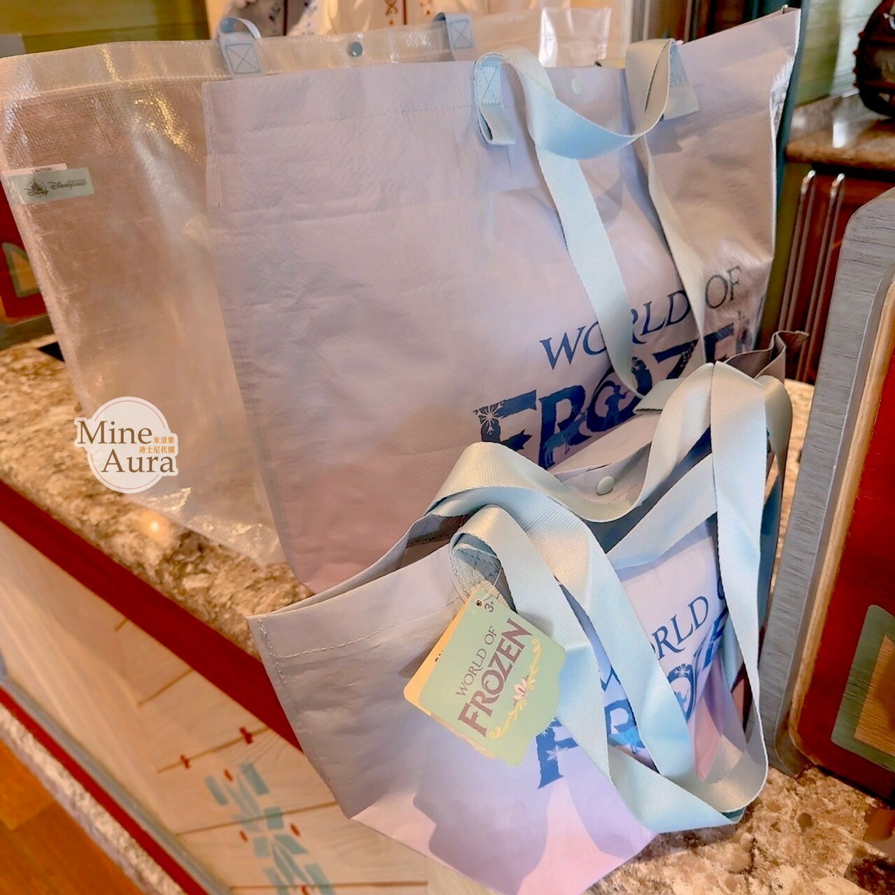 World of Frozen 限定 M號 漸層 購物袋 提袋 環保袋 冰雪奇緣 Frozen -香港迪士尼樂園