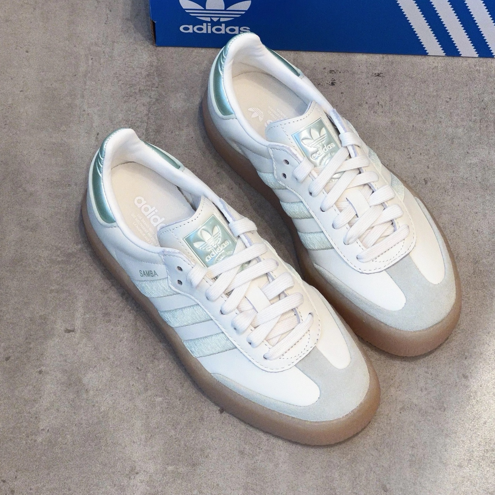 ADIDAS SAMBAE OG 薄荷綠 電鍍銀 銀綠 綠銀 厚底 增高 焦糖底 女鞋 IG1947 / 調貨