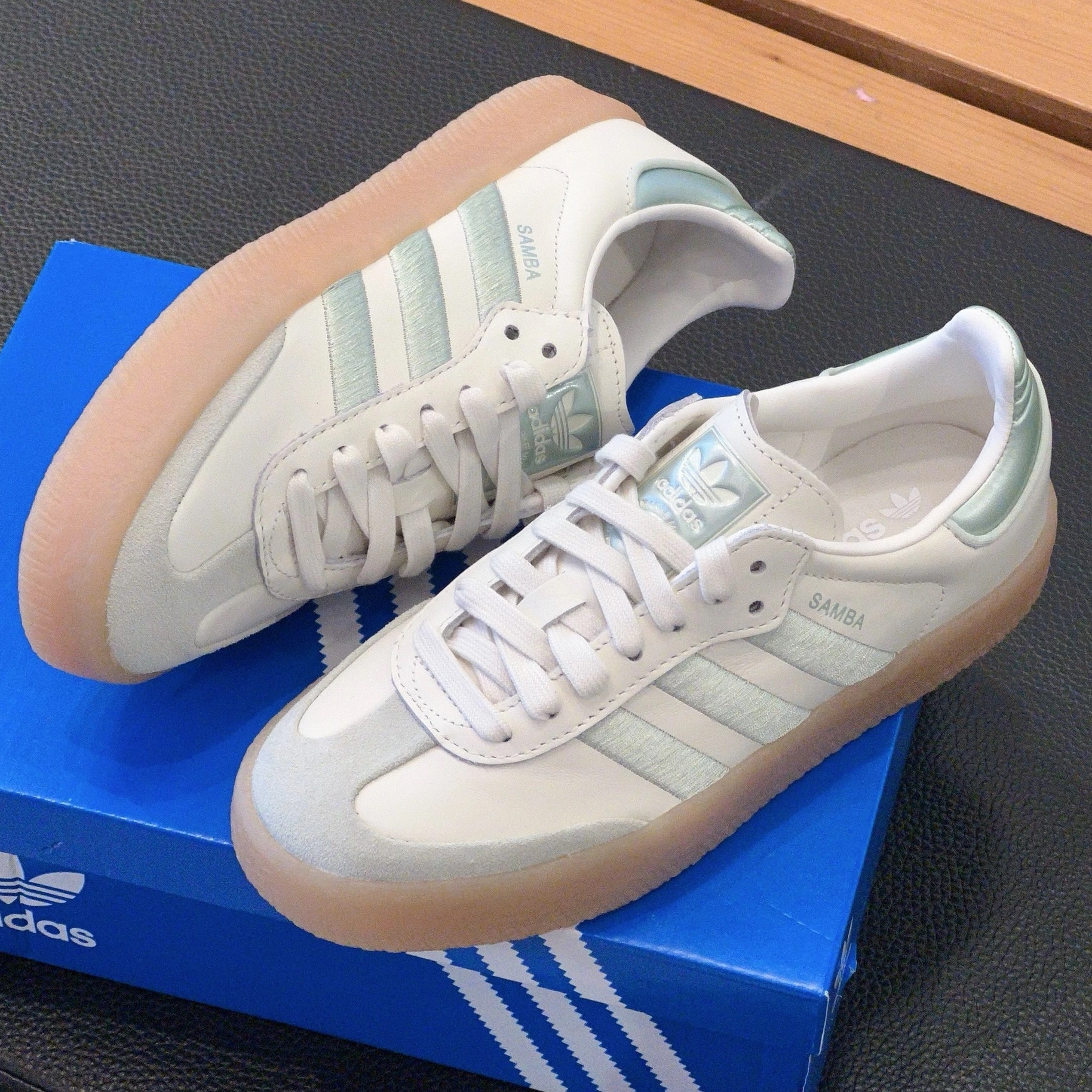 ADIDAS SAMBAE OG 薄荷綠 電鍍銀 銀綠 綠銀 厚底 增高 焦糖底 女鞋 IG1947 / 調貨