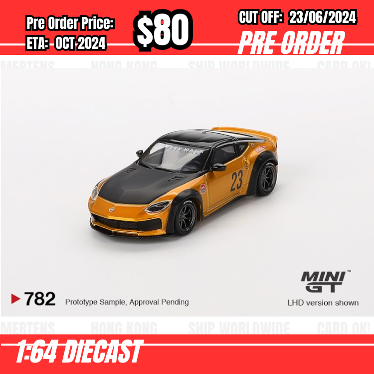 PO-$80  * Mini GT * 1:64 #782 Nissan Z LB★NATION WORKS  LB Gold RHD [OD10/06]