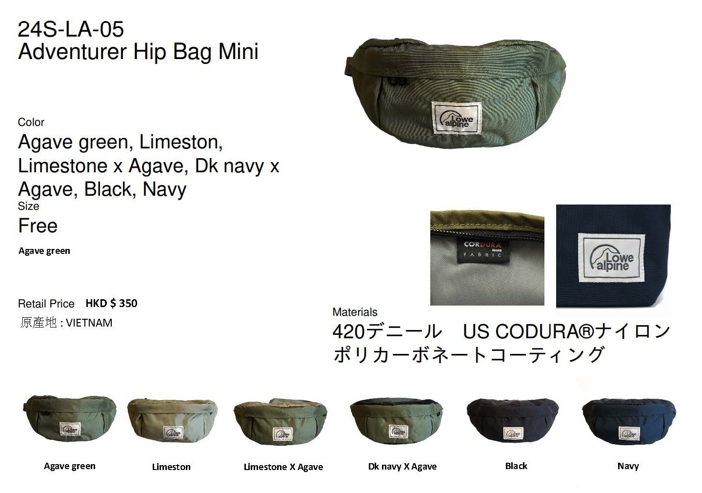 #日版 Lowe Alpine. Adventurer Hip Bag Mini ( Colors : Dk navy x Agave )