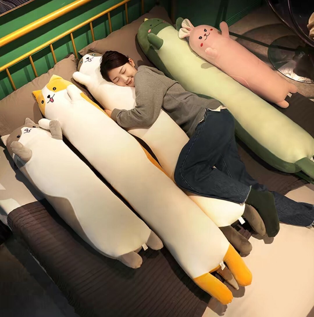 可愛動物長型冰絲抱枕