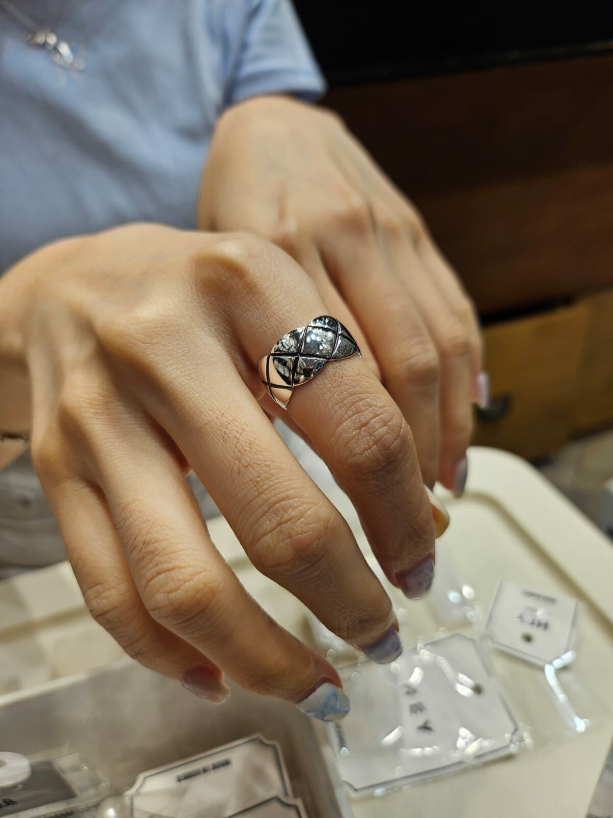 HM2452 菱格戒指 (粗/幼)