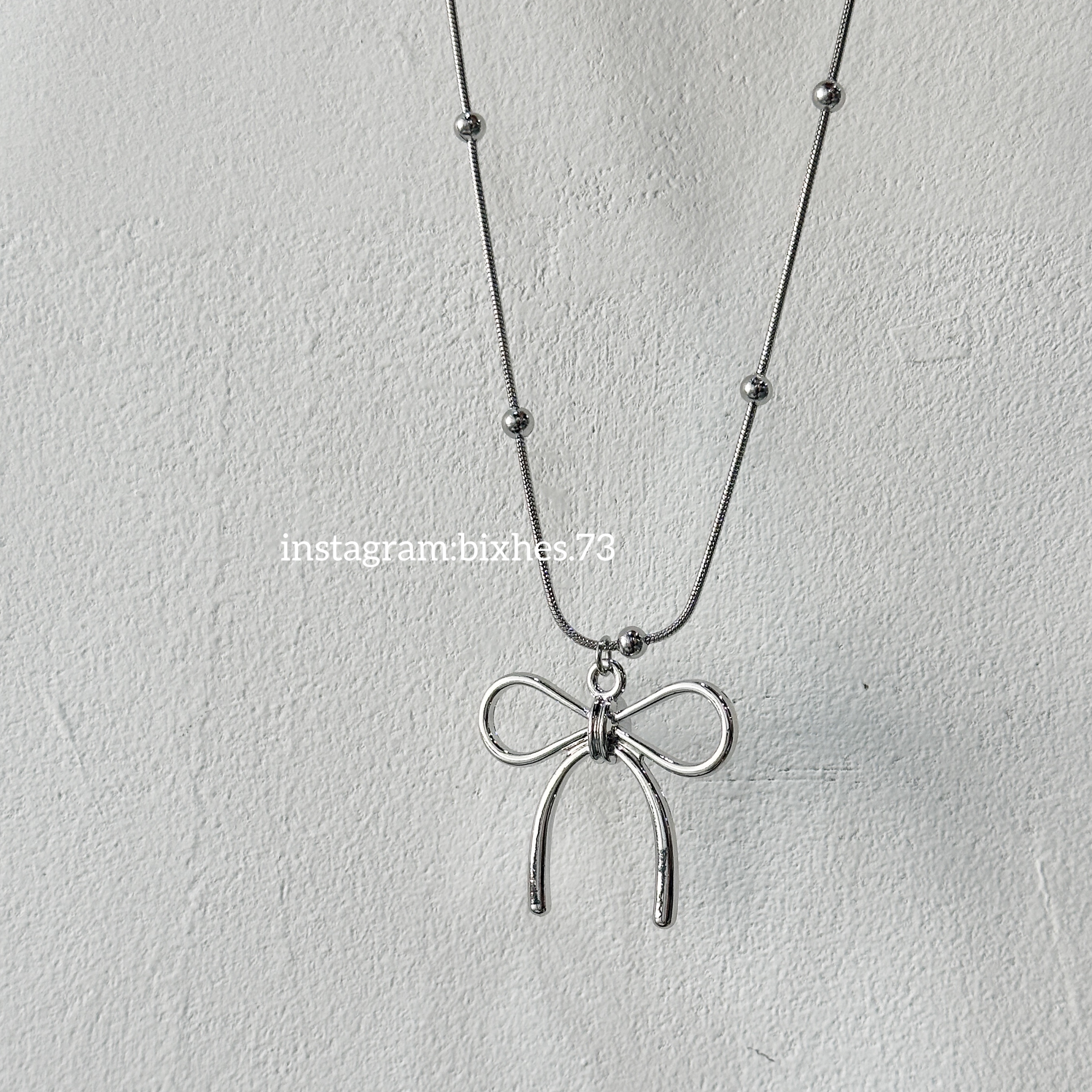 蝴蝶結小圓珠項鍊(K00068)