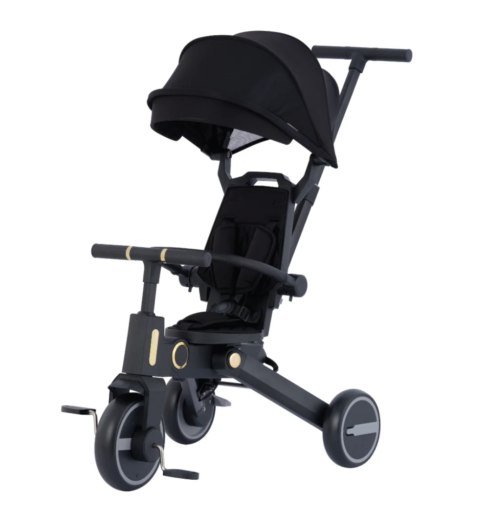 Kids Star RIDER+ 摺合三輪車 - 煙黑色 KS168-Smoky