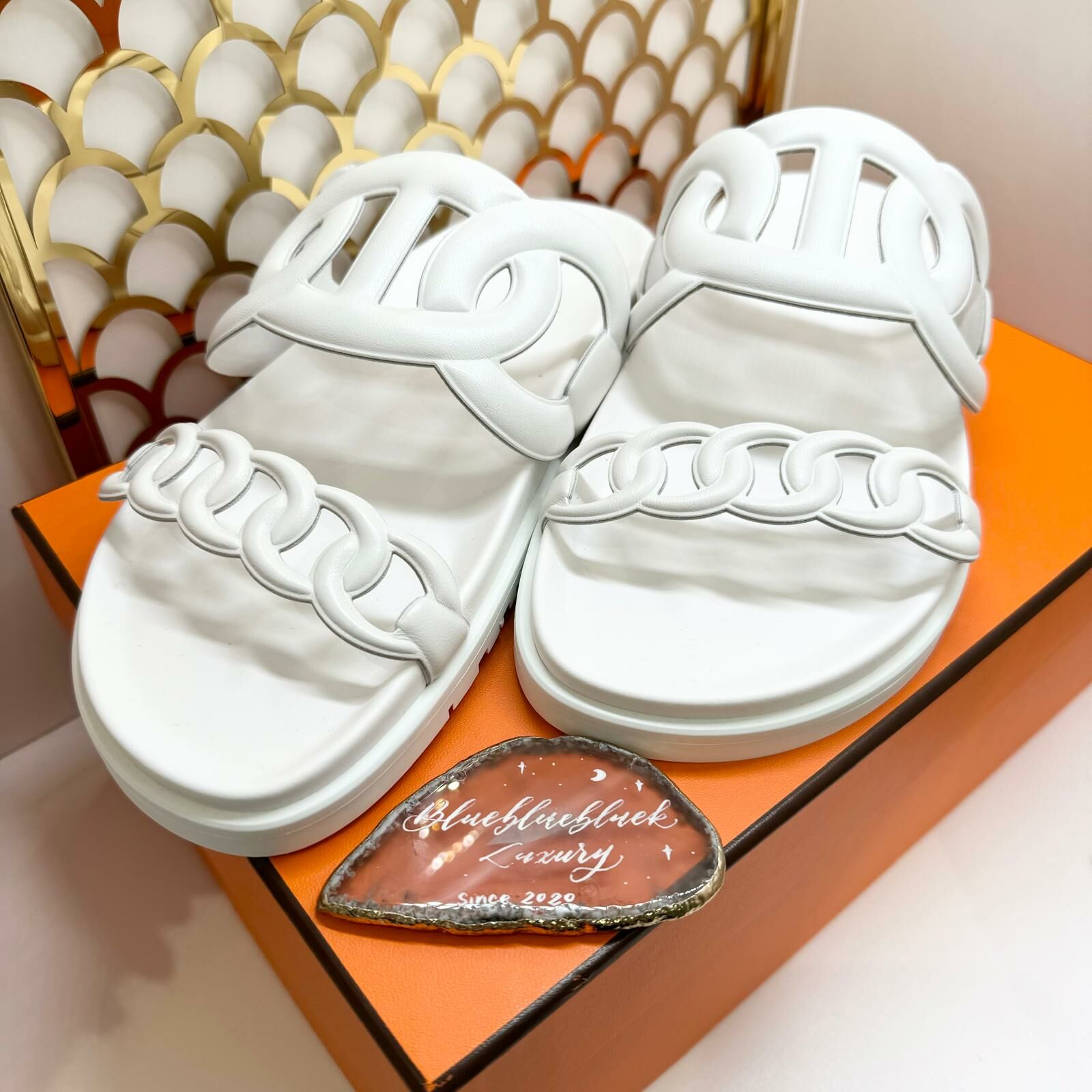 Hermes Extra sandal 白色豬鼻 二舅 涼鞋 拖鞋 size#38