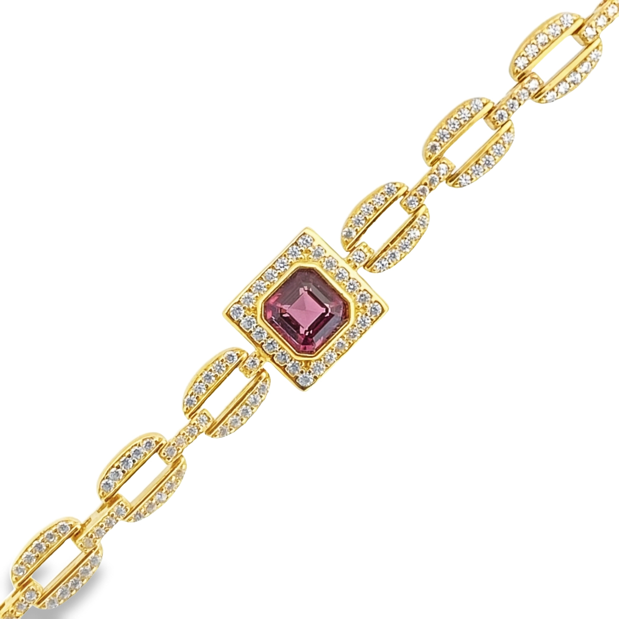 T82玫瑰石榴石金手鏈